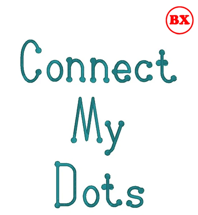 Connect My Dots Embrilliance Embroidery Font - Decorative Outline Lettering - BX font