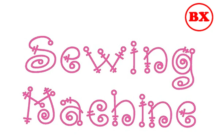 Sewing Machine Font Embrilliance - Decorative Script Style - BX font