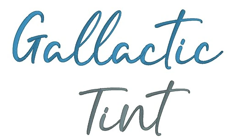 Gallactic Tint Font Embroidery Font - Flowing Cursive Handwriting - PES, DST & 10 formats
