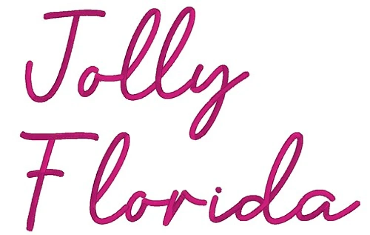 Jolly Florida Font Embroidery Font - Flowing Script Lettering - Home Format - PES, DST & 10 formats