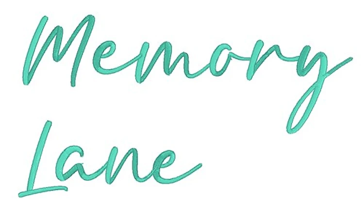 Memory Lane Font Embroidery Font - Flowing Cursive Handwriting - Home Format - PES, DST & 10 formats