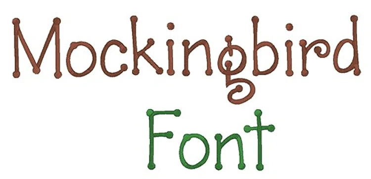Mockingbird Font Embroidery Font - Whimsical Decorative Script Lettering - Home Format - PES, DST & 8 formats