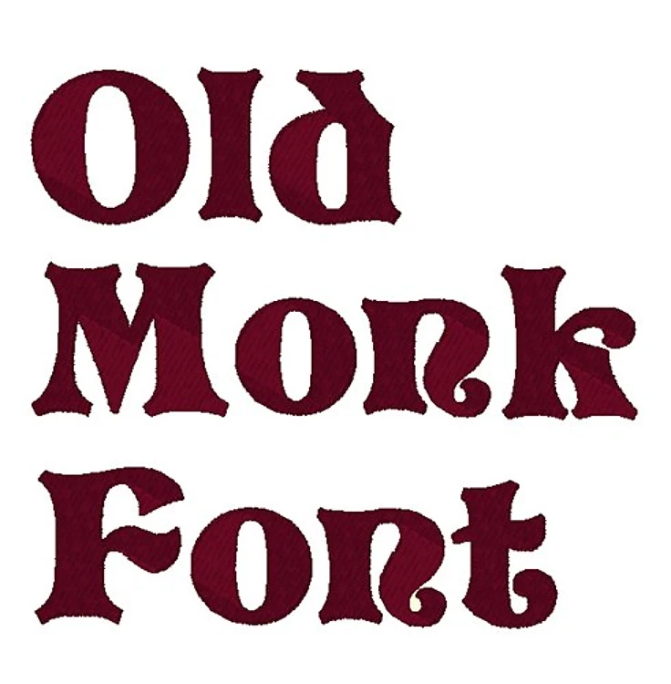 Old Monk Font Embroidery Font - Decorative Fill Design - Home Format - PES, DST & 9 formats