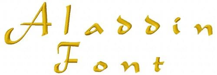 Aladdin Font Embroidery Font - Elegant Cursive Handwriting - Home Format - PES, DST & 10 formats