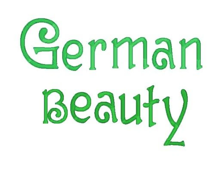 German Beauty Embroidery Font - Decorative Handwriting Style - PES, DST & 9 formats