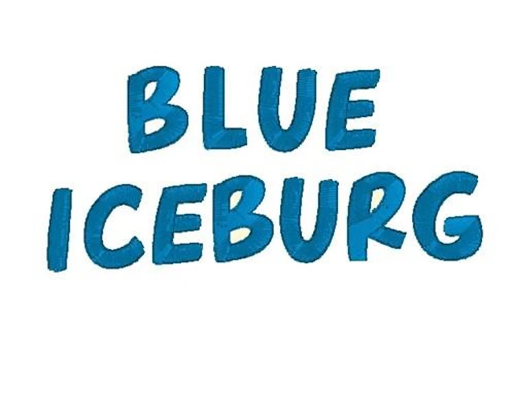 Blue Iceburg Embroidery Font - Bold Block Letters - Home Format - PES, DST & 8 formats