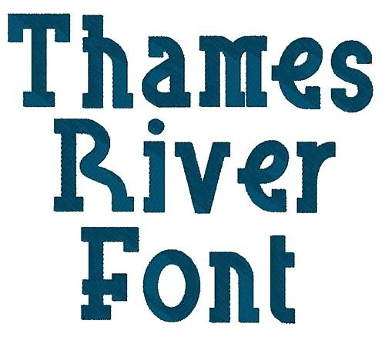 Thames River Font Embroidery Font - Bold Block Style Lettering - Home Format - PES, DST & 8 formats