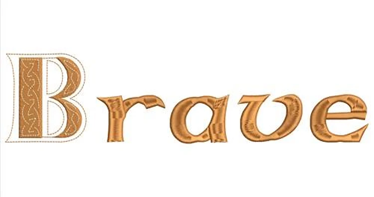Brave Embroidery Font - Decorative Lettering with Intricate Detailing - Home Format - PES, DST & 9 formats