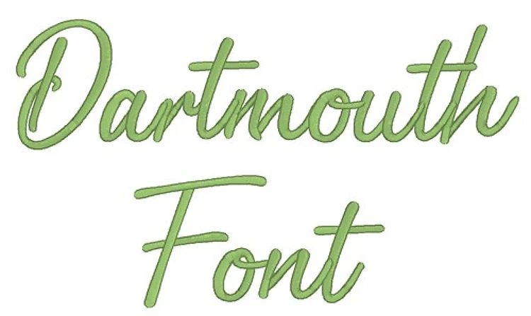 Dartmouth Font Embroidery Font - Playful Handwriting Style - Home Format - PES, DST & 8 formats