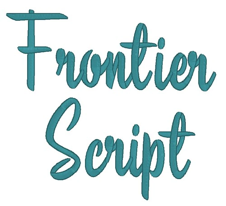 Frontier Script Font Embroidery Font - Flowing Handwriting Style - PES, DST & 8 formats