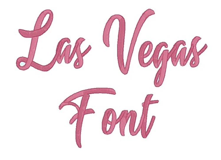 Las Vegas Font Embroidery Font - Flowing Script Style - PES, DST & 8 formats