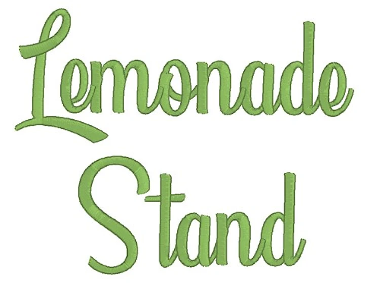 Lemonade Stand Font Embroidery Font - Playful Script Lettering - PES, DST & 8 formats