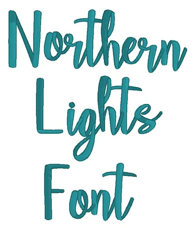 Northern Lights Font Embroidery Font - Whimsical Handwriting - Home Format - PES, DST & 8 formats