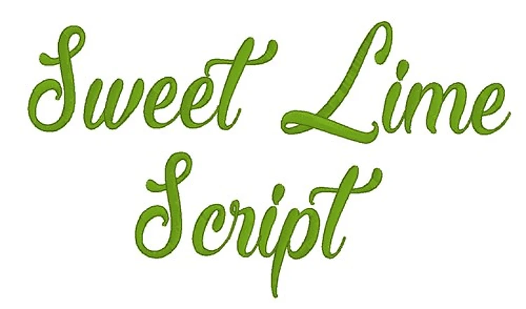 Sweet lime Font Embroidery Font - Flowing Handwriting Script - Home Format - PES, DST & 8 formats