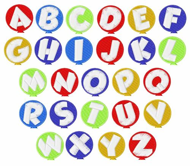 Balloon Font Embroidery Font - Playful Applique Design - PES, DST & 11 formats