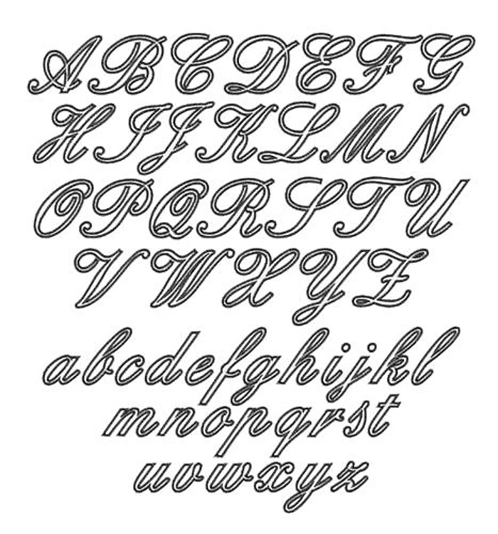 Outline Script Font