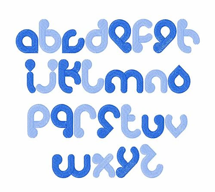 Water Drop Font Embroidery Font - Decorative Fill Lettering - PES, DST & 11 formats