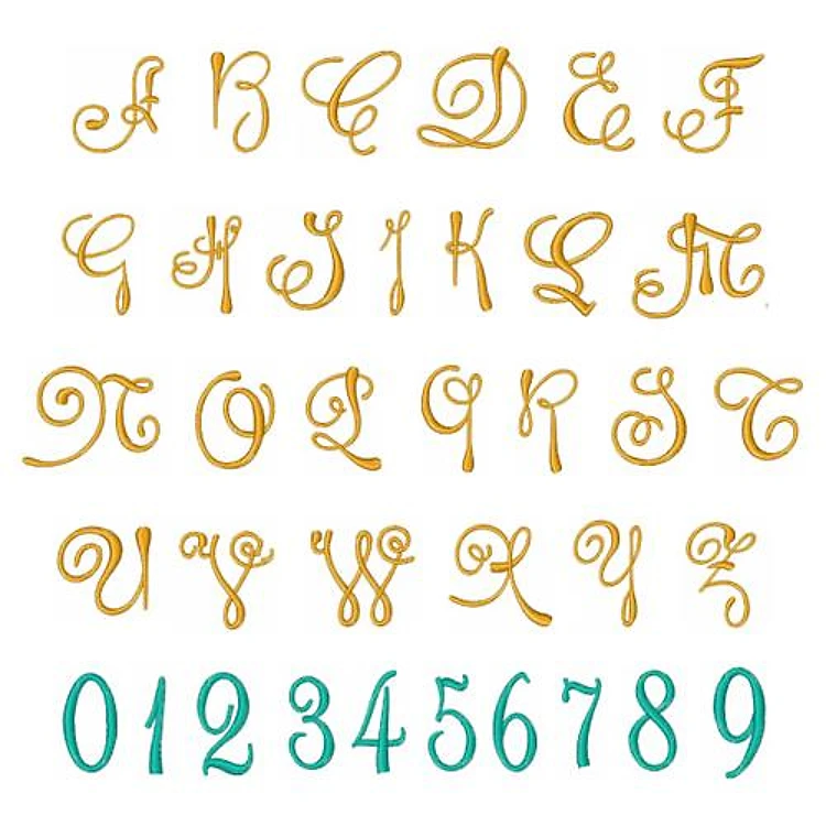 Classy Curls Font Embroidery Font - Elegant Handwriting Style - Home Format - PES, DST & 11 formats