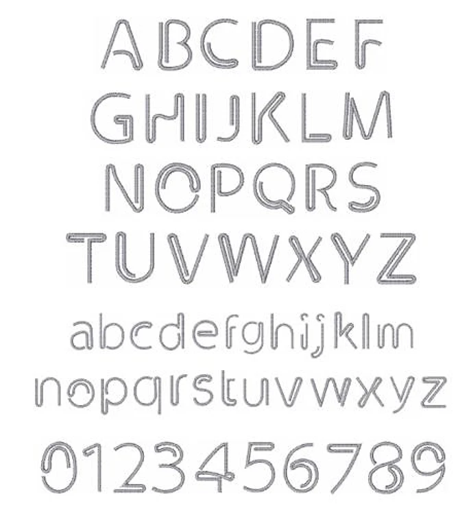 Paper Clip Font Embroidery Font - Whimsical Outline Letters - Home Format - PES, DST & 11 formats