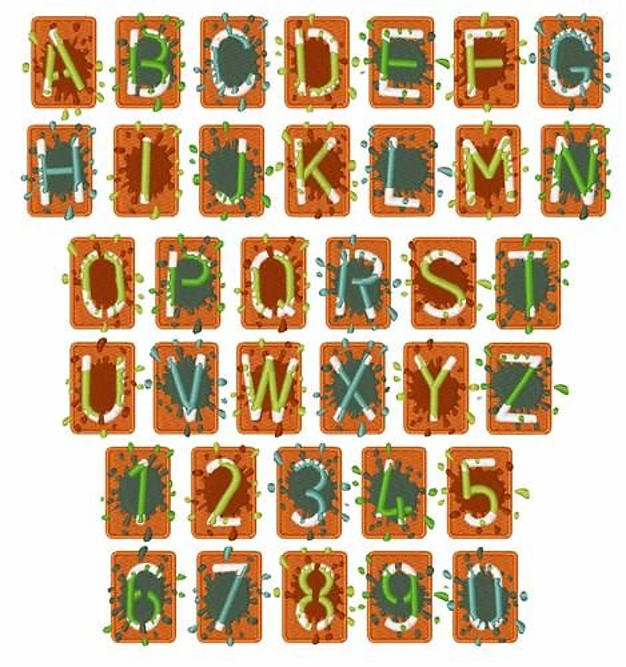Antique Paint Stencil Font Embroidery Font - Decorative Stencil Style - Home Format - PES, DST & 11 formats