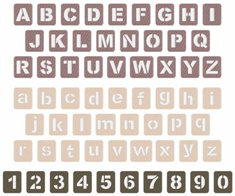 White Stencil Font Embroidery Font - Stencil Lettering - Home Format - PES, DST & 11 formats