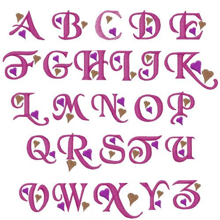 Alpha 02 Embrilliance Embroidery Font - Decorative Letter Style with Swirls - BX font
