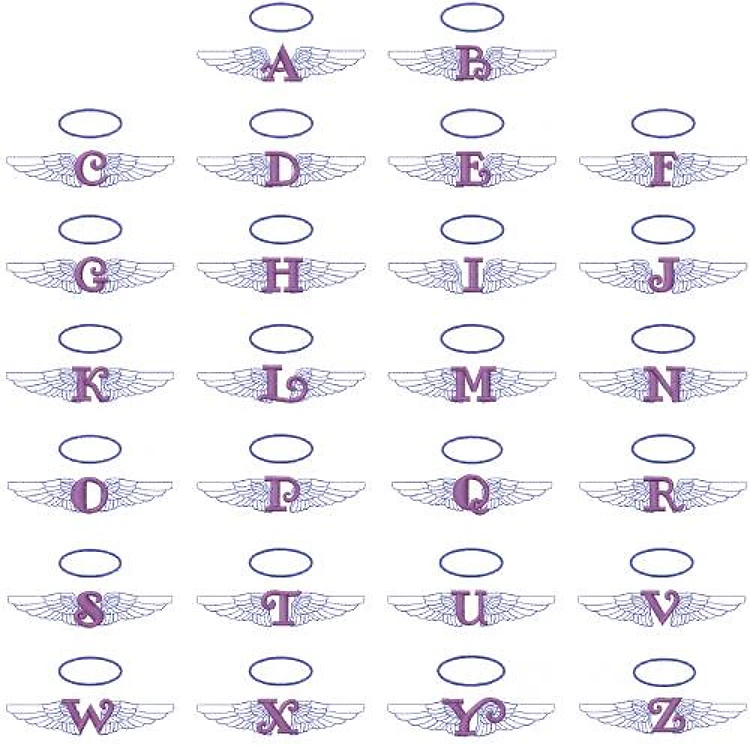Angelic Wings Embrilliance Embroidery Font - Whimsical Applique Lettering - BX font