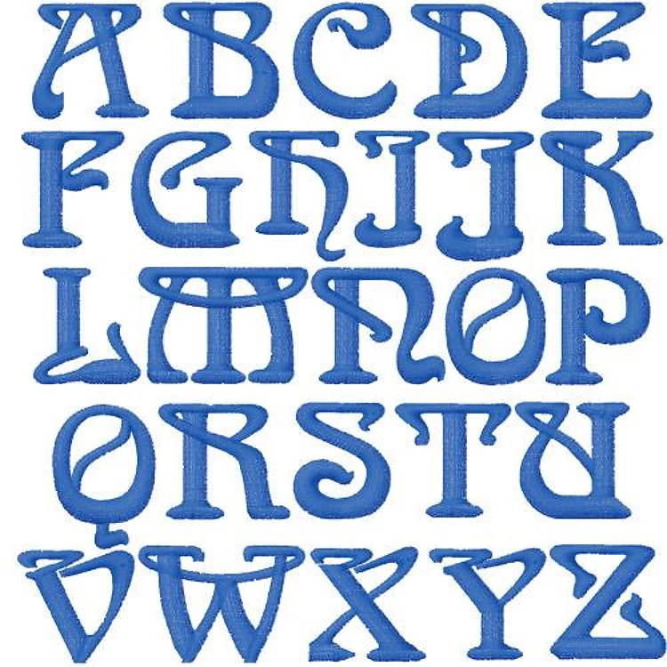 Arnold Embrilliance Embroidery Font - Decorative Style with Playful Curves - BX font