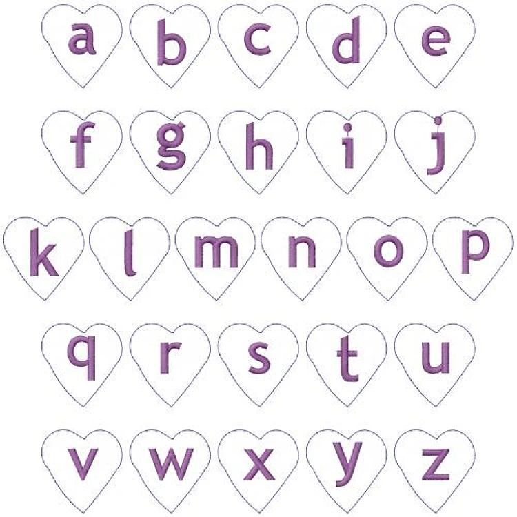 Be Mine Embrilliance Embroidery Font - Playful Heart-Shaped Lettering - BX font