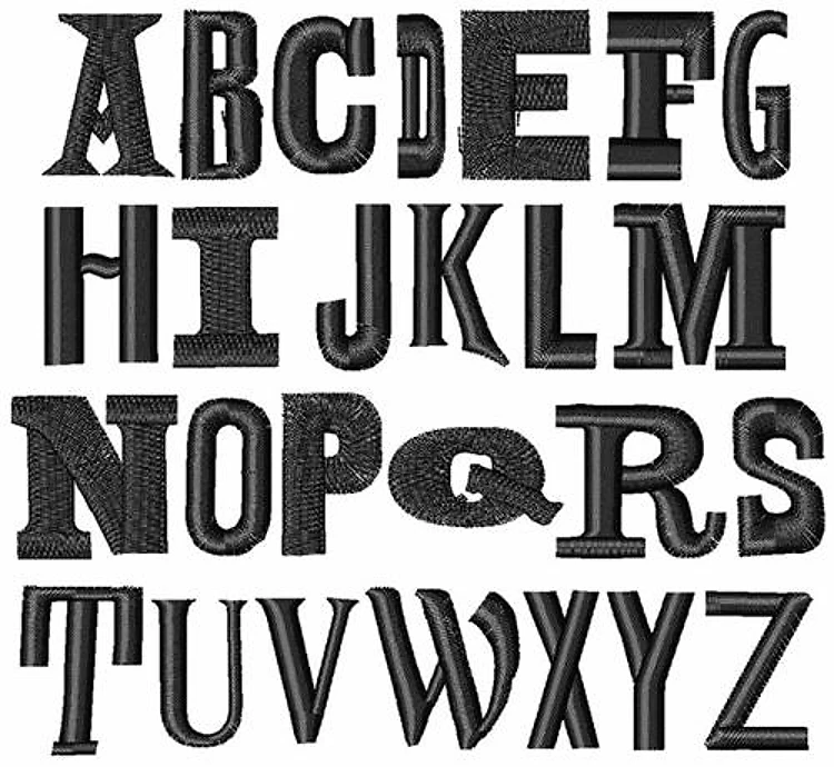 Branding Embrilliance Embroidery Font - Bold Block Lettering - BX font