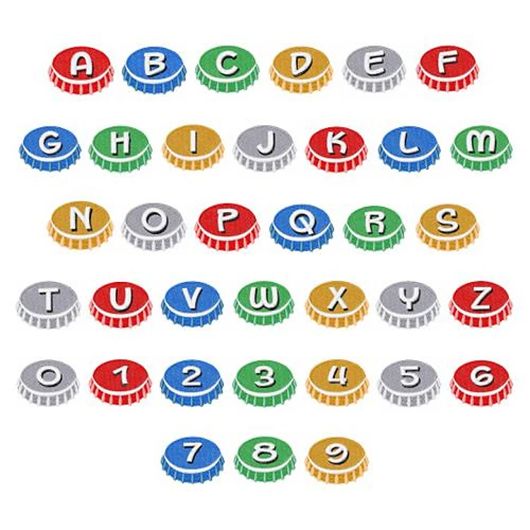Bottle Cap Embrilliance Embroidery Font - Decorative Cap Letters - BX font