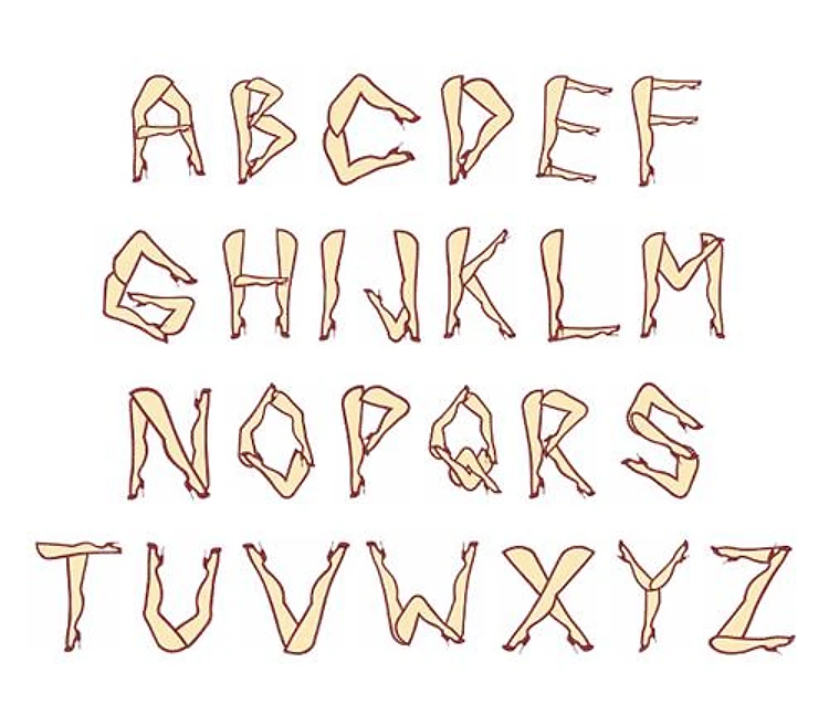 Lady Leg Embrilliance Embroidery Font - Decorative Style - BX font