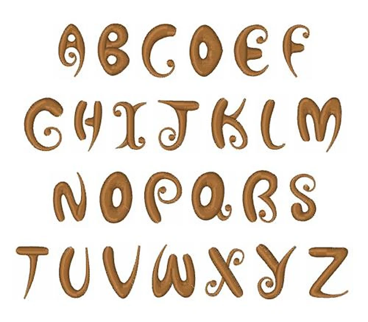 Latte Swirl Embrilliance Embroidery Font - Handwriting Style - BX font