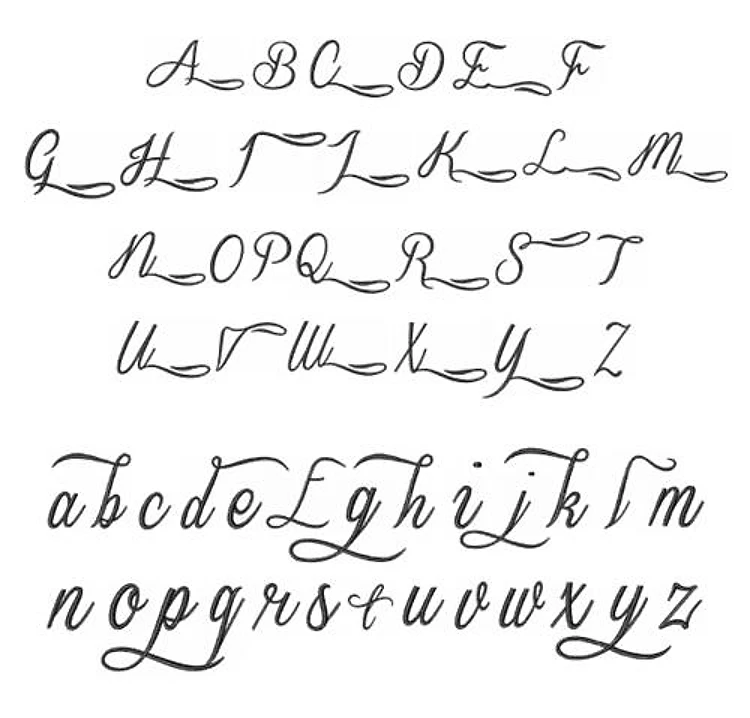 Classic Swirl Monogram Embrilliance Embroidery Font - Elegant Script Lettering - BX font