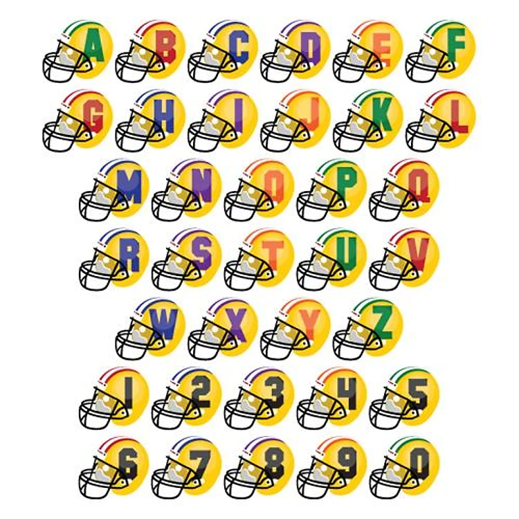 Football Helmet Embrilliance Embroidery Font - Block Letter Style with Football Helmets - BX font