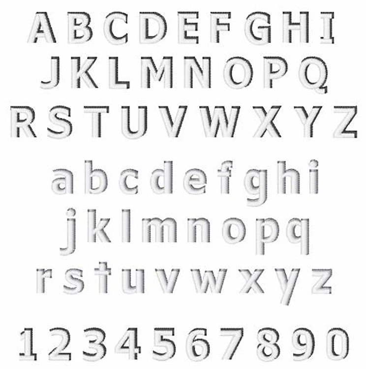 Thin Air Embrilliance Embroidery Font - Light Airy Style - BX font