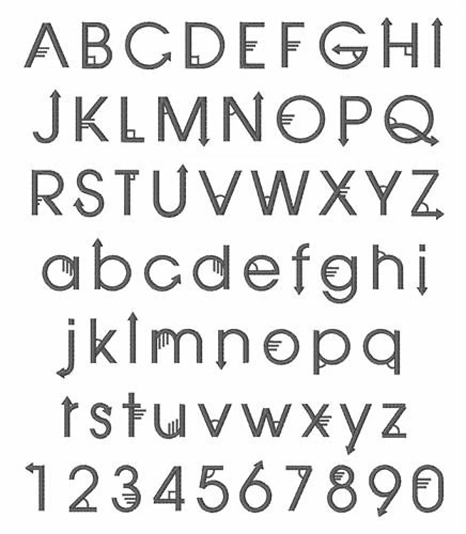 Angel Arrow Embrilliance Embroidery Font - Playful Decorative Alphabet - BX font