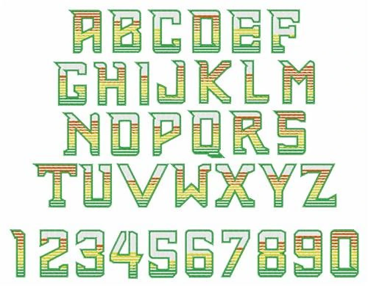 Volume Bar Embrilliance Embroidery Font - Classic Block Style - BX font