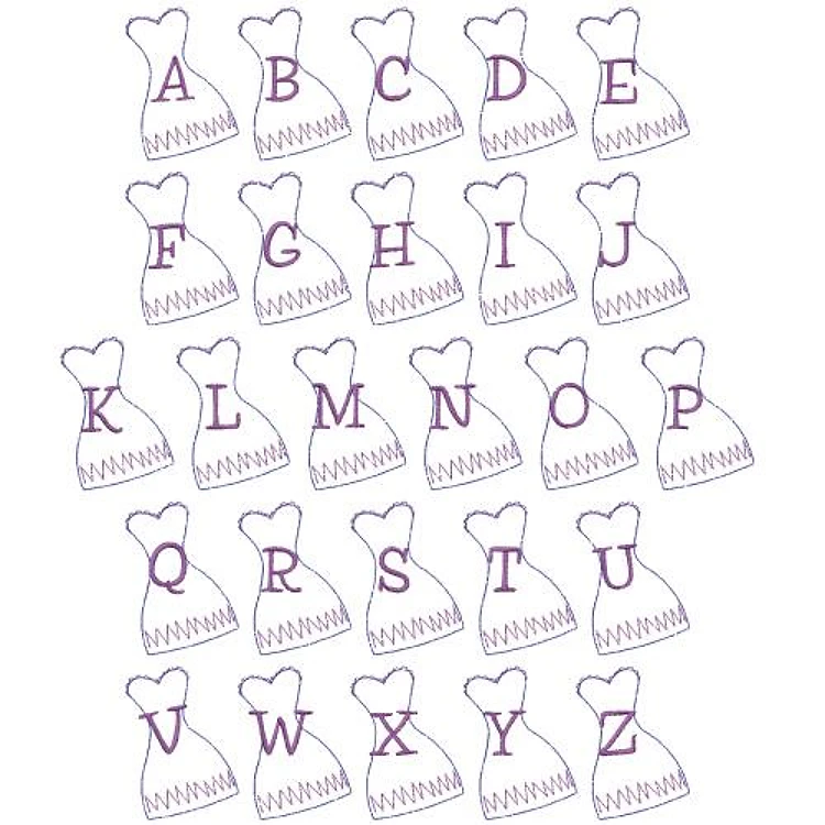 Dress Embrilliances Embroidery Font - Applique Style Letters - BX font