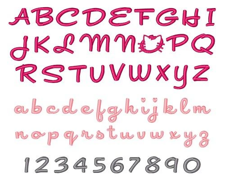 Cursive Kitty Embrilliance