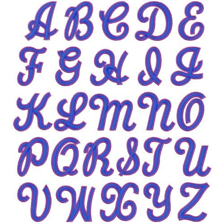 Two Color Brush Script Embrilliance Embroidery Font - Handwriting Style - BX font