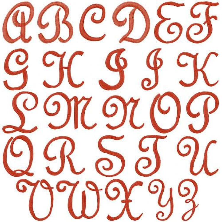 French Script Embrilliance Embroidery Font - Elegant Cursive Lettering - BX font