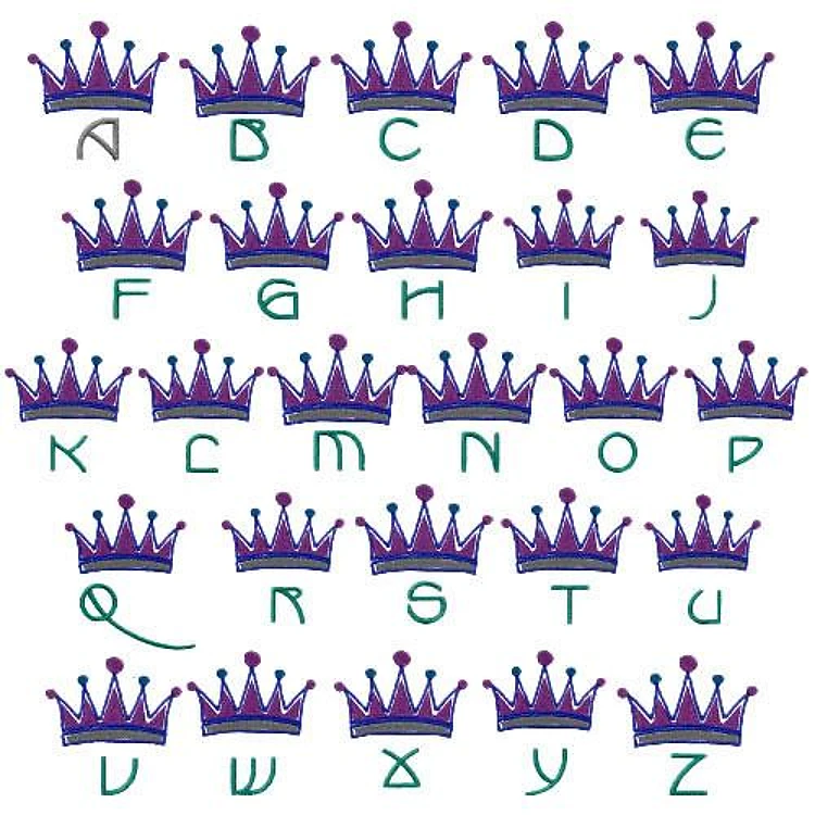 Royal monogram Embrilliance Embroidery Font - Playful Decorative Lettering - BX font