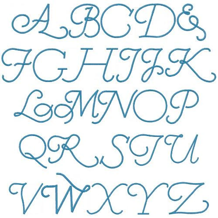 Curly Fun Embrilliance Embroidery Font - Whimsical Script Lettering - BX font