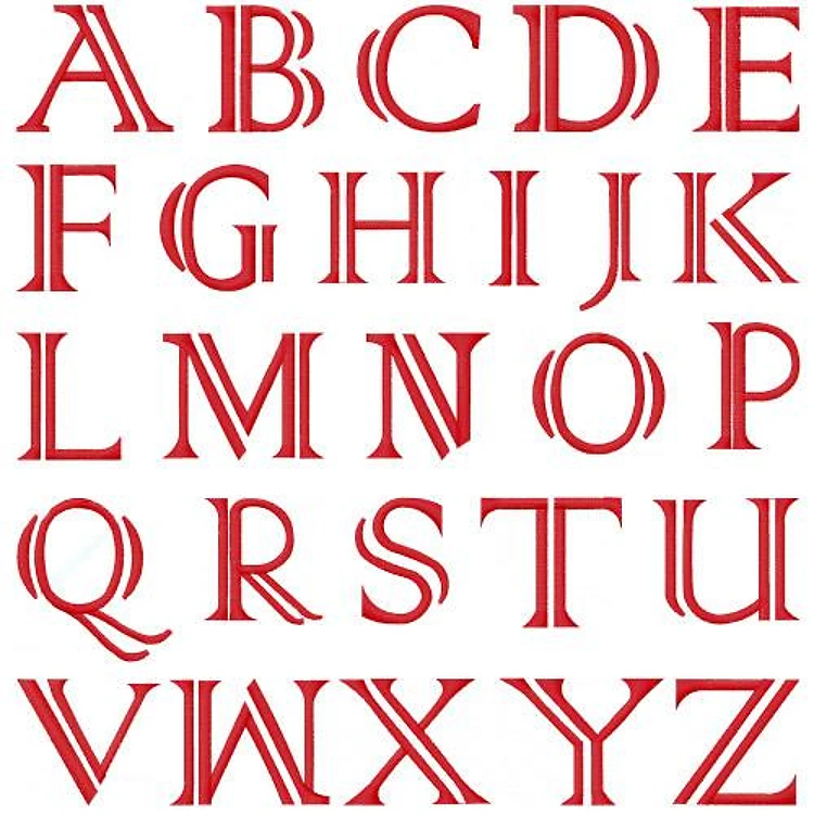 Satin Passion outline Embrilliance Embroidery Font - Classic Block Style - BX font