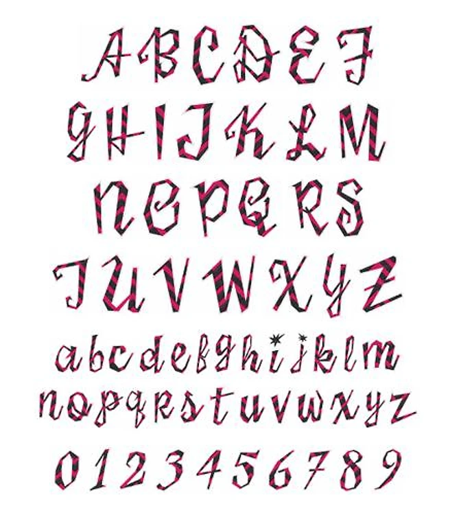 Sister Frisky Stripe Embrilliance Embroidery Font - Whimsical Decorative Style - BX font