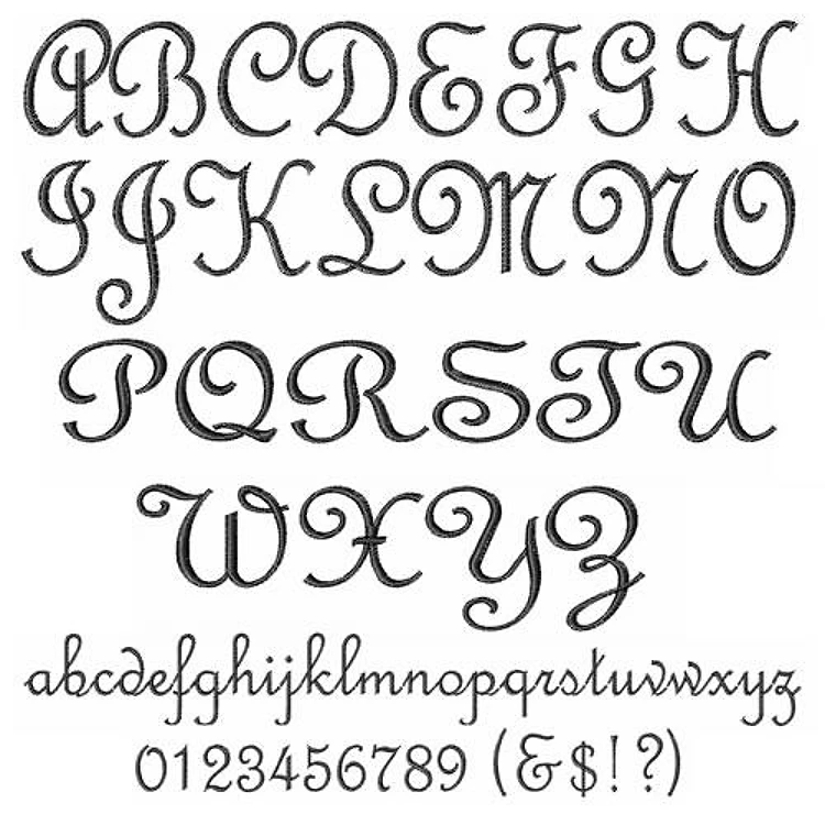 French Script Alphabet