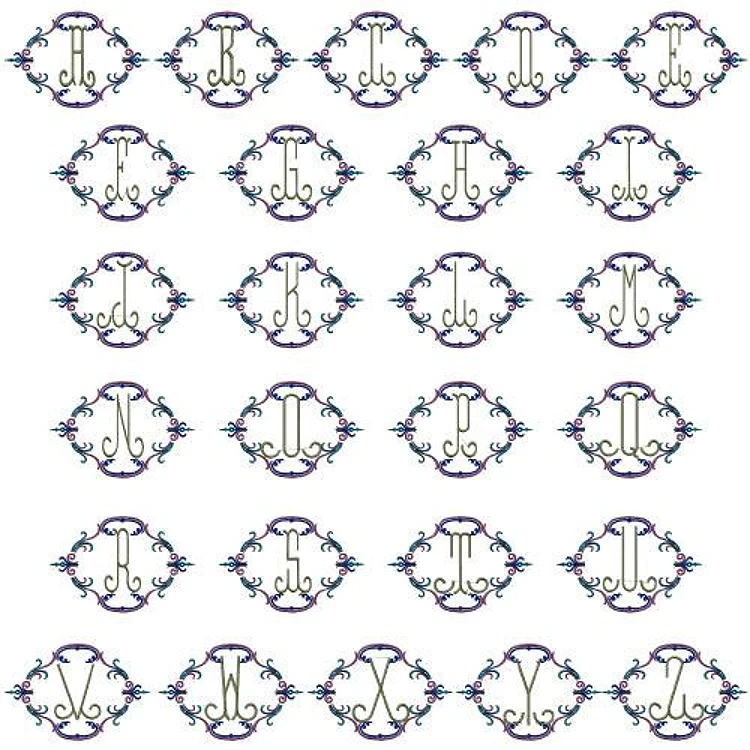 Class Act Embroidery Font - Decorative Monogram Lettering - Home Format - PES, DST & 9 formats