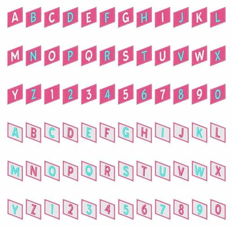 Vintage Slide Show Embroidery Font - Playful Blocky Lettering - Home Format - PES, DST & 11 formats