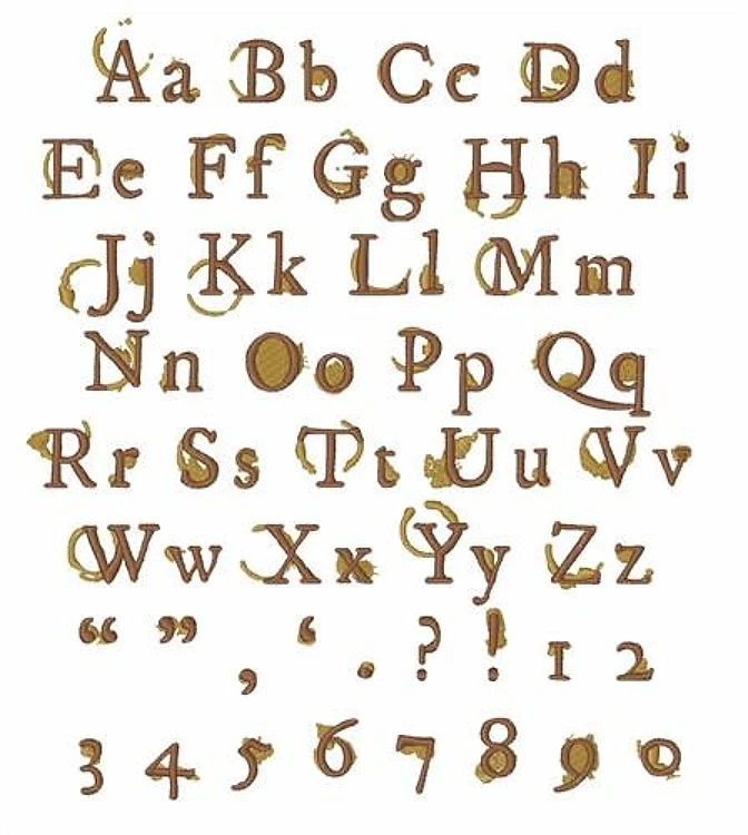 Coffee Shop Font Embroidery Font - Classic Block Style - Home Format - PES, DST & 11 formats